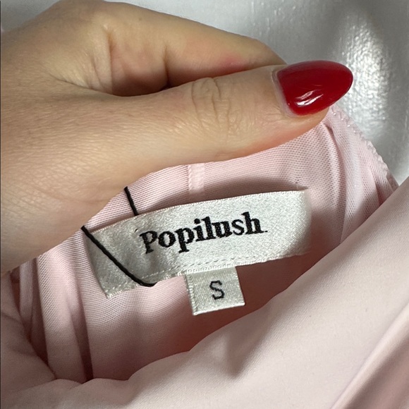 NWT Popilush Shapewear Boatneck Draped Sculpting Maxi Dress Baby Pink Size Small - Picture 9 of 11